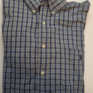 Polo Ralph Lauren XL Men's Classic-Fit Oxford Shirt Blue plaid